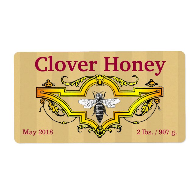 Bee and Clover Golden Honey Jar (Front)