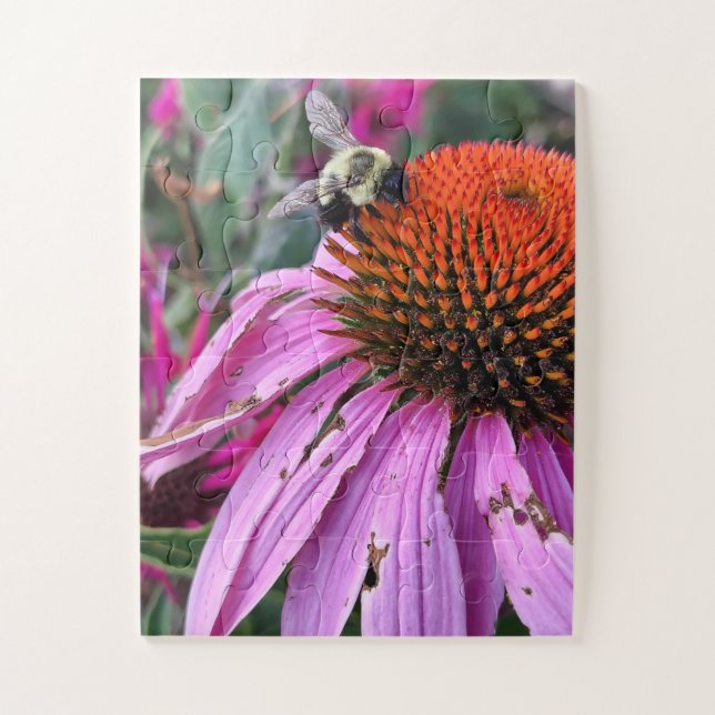 Bee and Coneflower  Jigsaw Puzzle (Vertical)