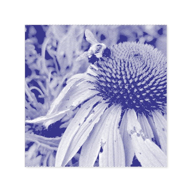 Bee and Coneflower Self Inking Rubber Stamp (Design)