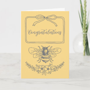 Bee and Floral  "Grandma to bee" Congratulations Card