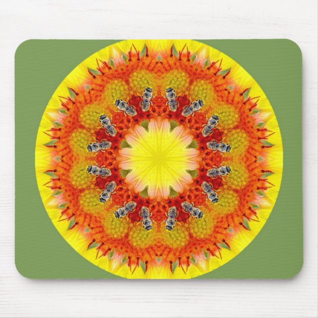 Bee and Flower Mouse Pad (Front)