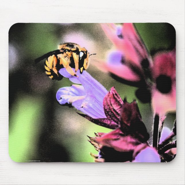 Bee and Flower mpcnm Mouse Pad (Front)