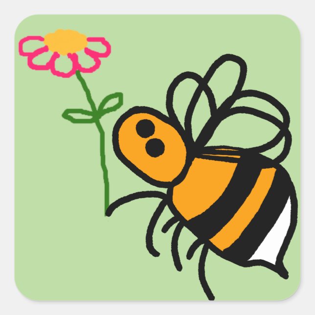 Bee And Flower Stickers 20 per sheet (Front)