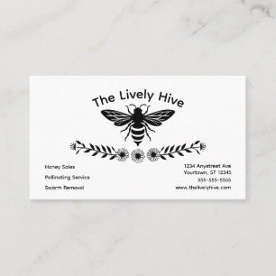 Bee and Flower Swag Beekeeping Honey Sales Business Card