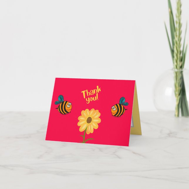 Bee and flower thank you card (Front)