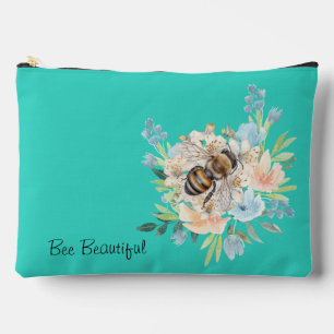 Bee and Flower Vignette Large Accessory Pouch
