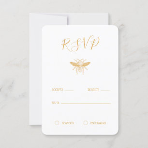 Bee and Golden Honeycomb Pattern RSVP 2