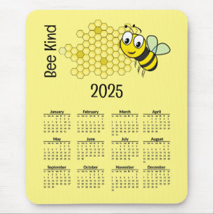 Bee and Honeycomb 2025 Calendar Mouse Pad
