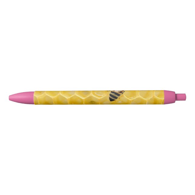 bee and honeycomb black ink pen (Front)