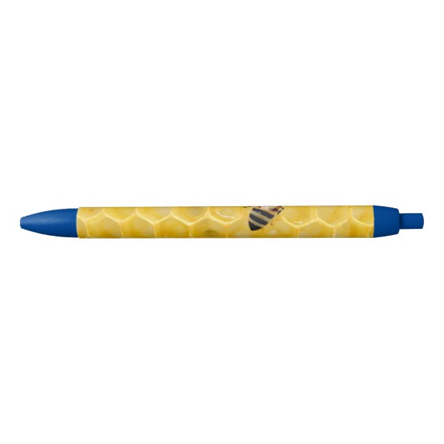 bee and honeycomb black ink pen (Front)