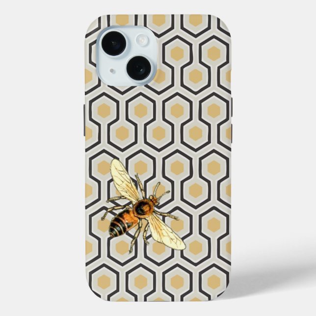 Bee and Honeycomb Pattern Case-Mate iPhone Case (Back)