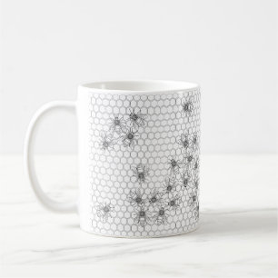 Bee and Honeycomb Pattern Mug
