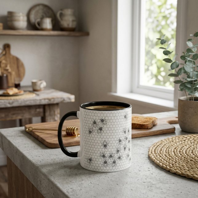 Bee and Honeycomb Pattern Mug (Creator Uploaded)
