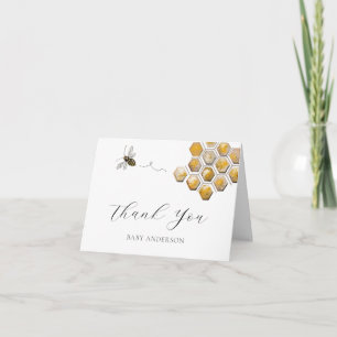 Bee and Honeycomb Thank You Note Card