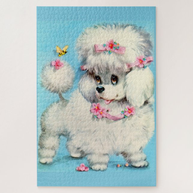 bee and poodle puppy jigsaw puzzle (Vertical)