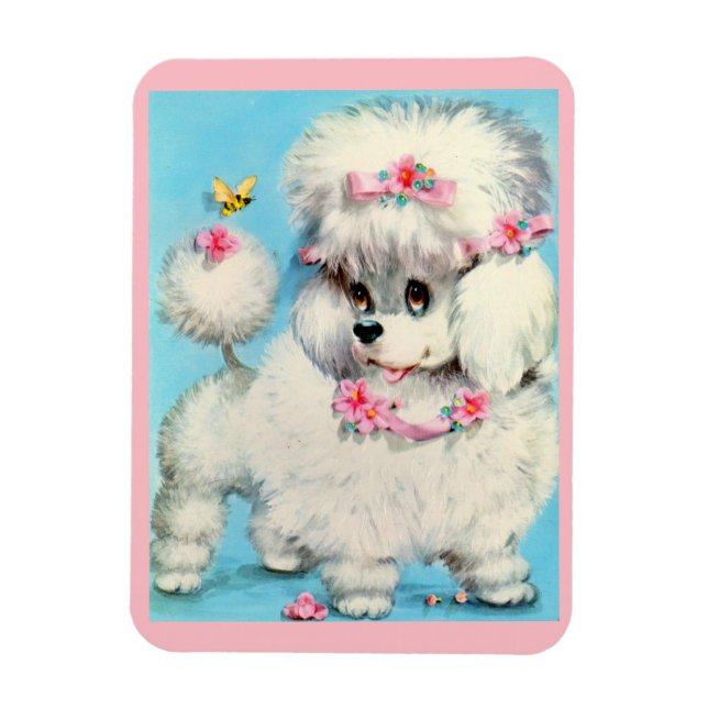 bee and poodle puppy magnet (Vertical)
