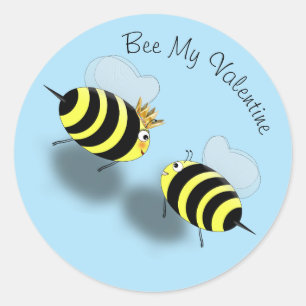 Bee and Queen Bee Couple Meeting Classic Round Sticker