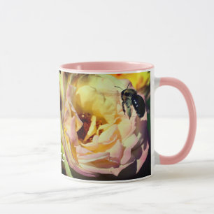 Bee And Rose Flower Personalised Mug
