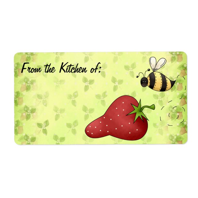 Bee and Strawberry From the Kitchen Labels (Front)