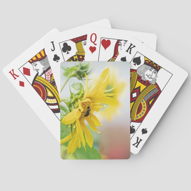 Bee And Sunflower Playing Cards (Back)