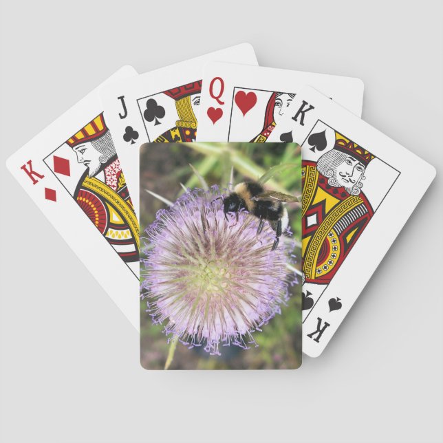 BEE AND TEASEL FLOWER PLAYING CARDS (Back)