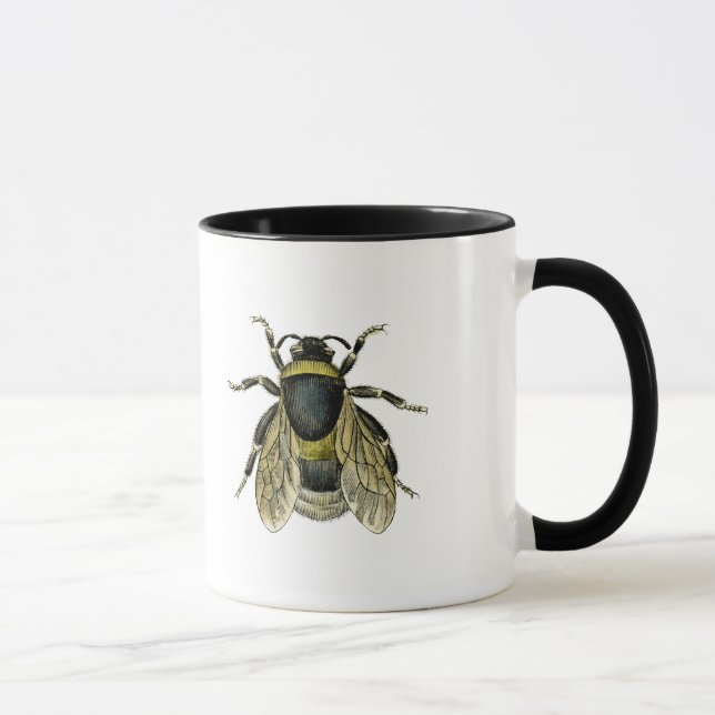 Bee antique illustration mug (Right)