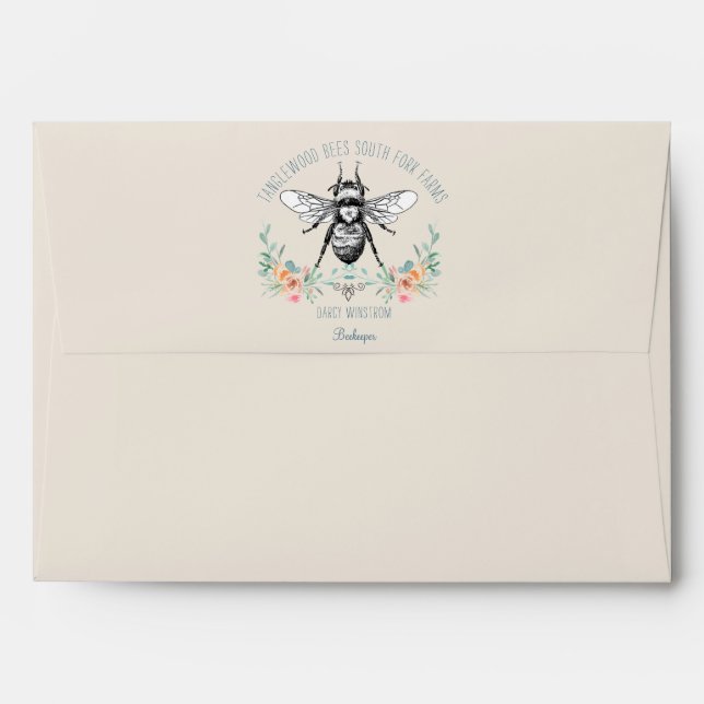 Bee Apiary Beekeeper Business Cream Envelope (Back (Top Flap))