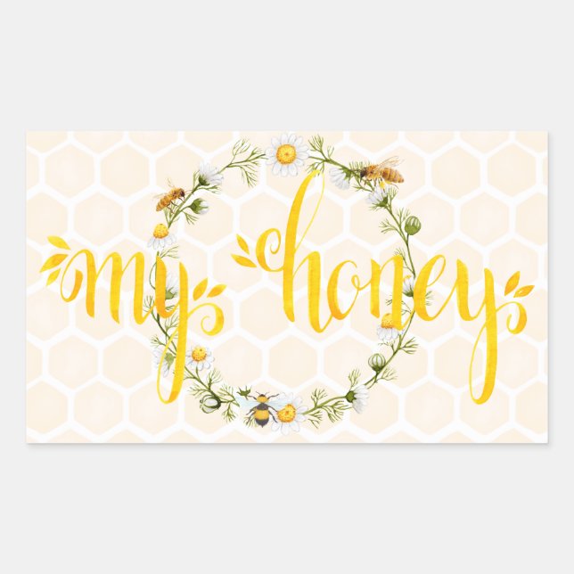 Bee Apiary Honey Jar Stickers (Front)