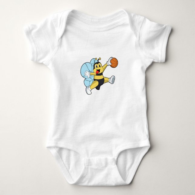 Bee as Basketball player with Basketball Baby Bodysuit (Front)