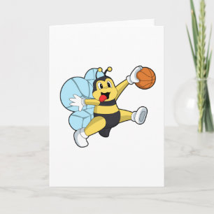 Bee as Basketball player with Basketball Card