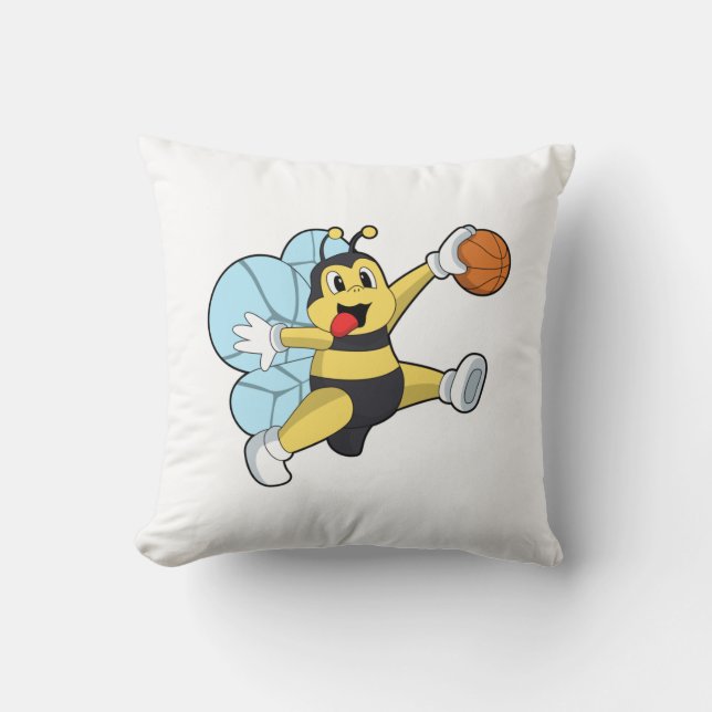 Bee as Basketball player with Basketball Cushion (Front)