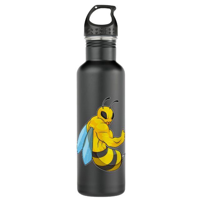 Bee as Bodybuilder 710 Ml Water Bottle (Front)