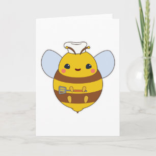 Bee as Cook with Chef's hat & Spatula Card