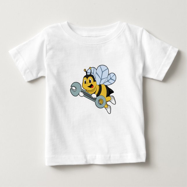 Bee as Mechanic with Wrench Baby T-Shirt (Front)
