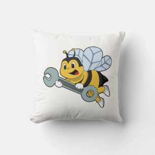 Bee as Mechanic with Wrench Cushion