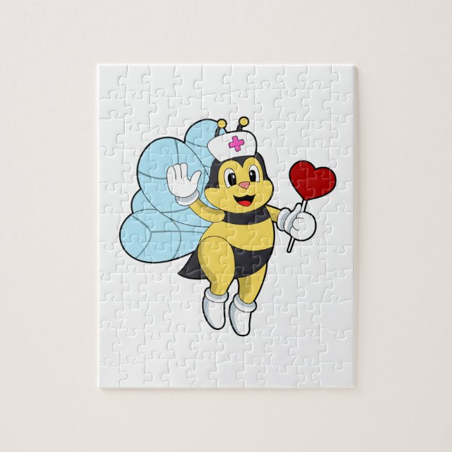 Bee as Nurse with Heart.PNG Jigsaw Puzzle (Vertical)