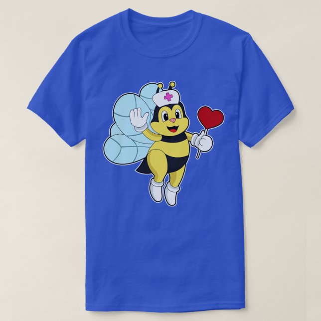 Bee as Nurse with Heart T-Shirt (Design Front)