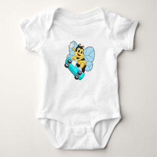 Bee as Skater with Skateboard Baby Bodysuit