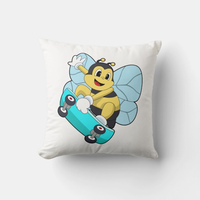 Bee as Skater with Skateboard Cushion (Front)