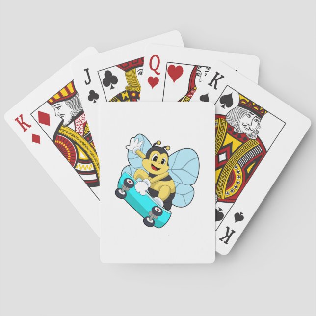 Bee as Skater with Skateboard Playing Cards (Back)