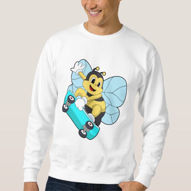 Bee as Skater with Skateboard Sweatshirt (Front)