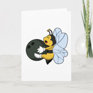 Bee at Bowling with Bowling ball Card