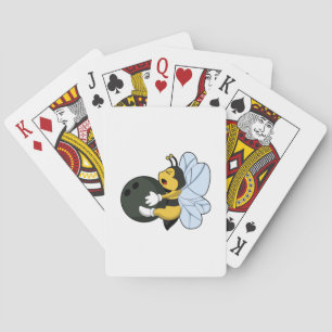 Bee at Bowling with Bowling ball Playing Cards