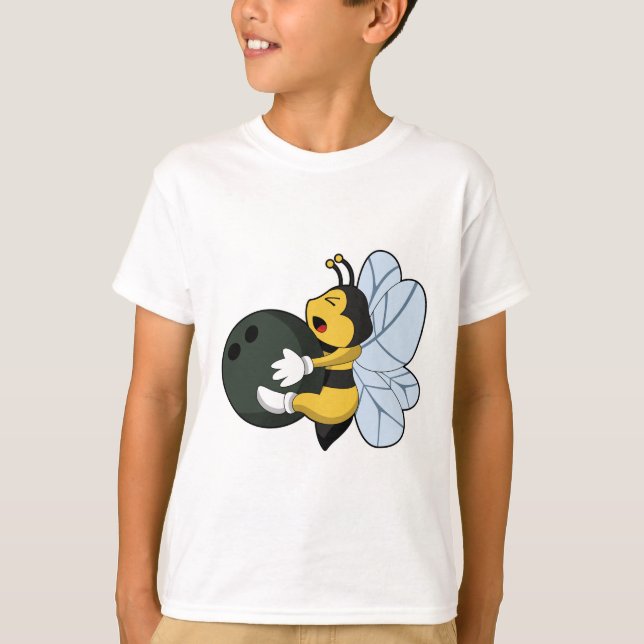 Bee at Bowling with Bowling ball T-Shirt (Front)