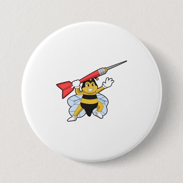 Bee at Darts with Dart.PNG 7.5 Cm Round Badge (Front)