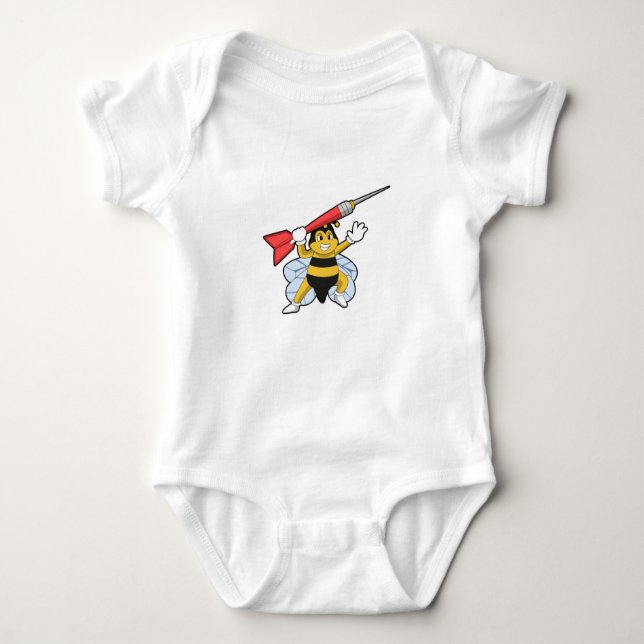 Bee at Darts with Dart.PNG Baby Bodysuit (Front)