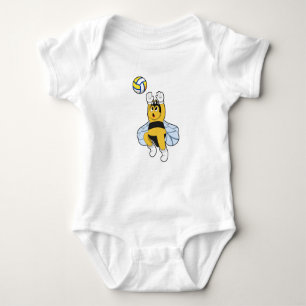 Bee at Volleyball Sports Baby Bodysuit