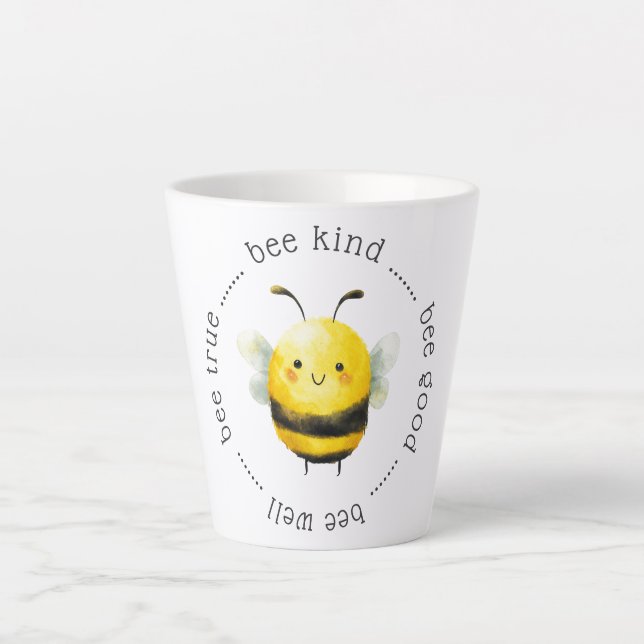 Bee Attitudes Cute Bee Latte Mug (Front)