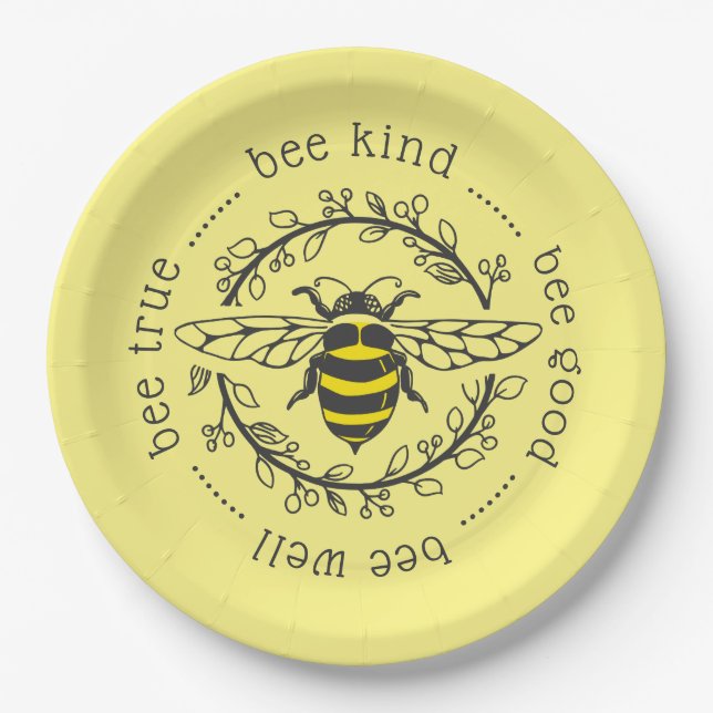 Bee Attitudes Paper Plate (Front)