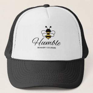 BEE AUTHENTIC MOTIVATIONAL BLACK WHITE WOMEN'S TRUCKER HAT